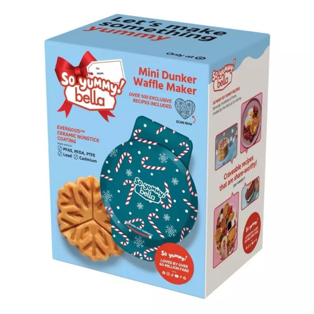 So Yummy! Bella -Snowflake Mini Dunker Waffle Maker - Blue